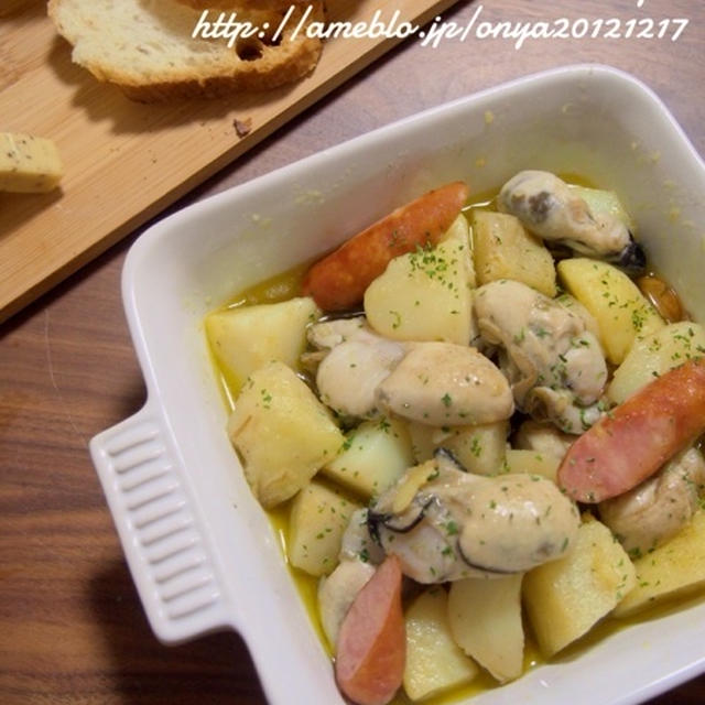 【簡単カフェ飯】おつまみに♪簡単＊牡蠣のアヒージョ♪