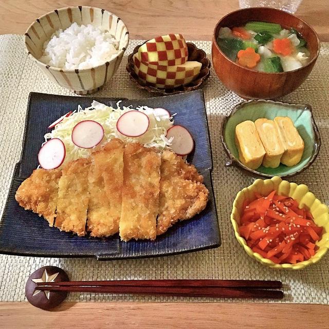 48.【40分】とんかつ/中華スープ/人参のきんぴら