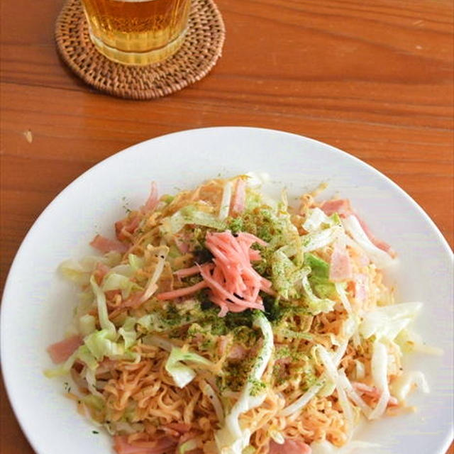 チキンラーメンで♪おつまみ焼きそば