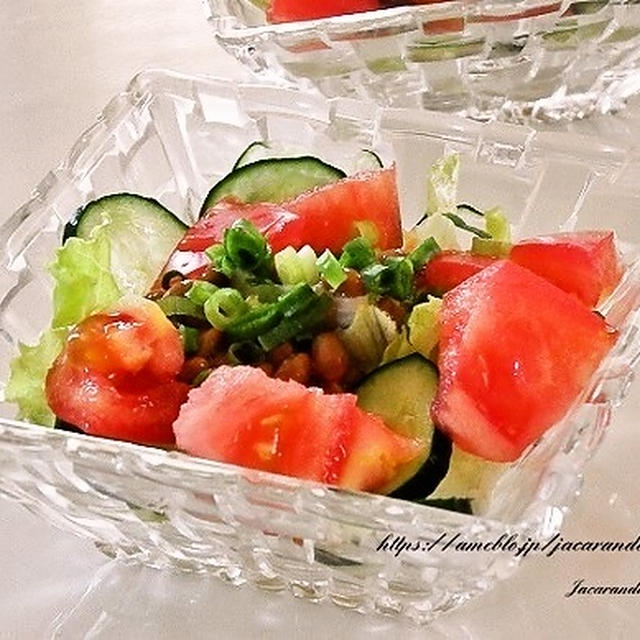夏のぱぱっと副菜♪【納豆サラダ】