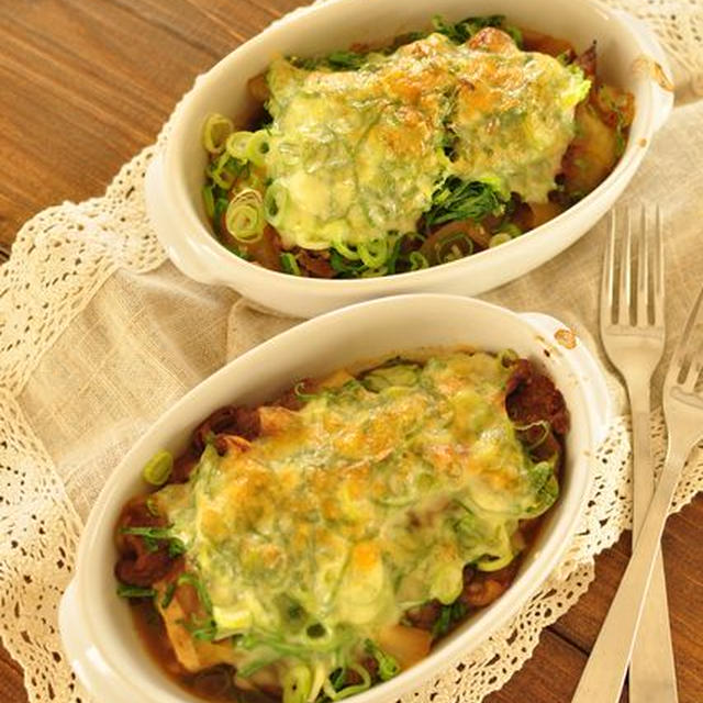 ≪レシピ≫肉豆腐のネギチーズ焼きと、留守中の晩ごはんについて