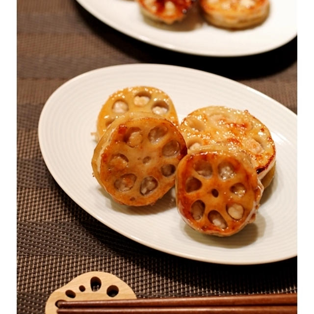 れんこん肉はさみ照り焼き