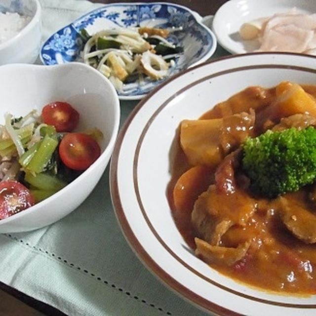 限界です　＆　ラム肉のトマト煮