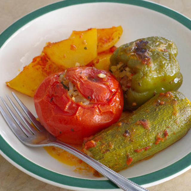 しみじみおいしい、夏野菜の米詰め