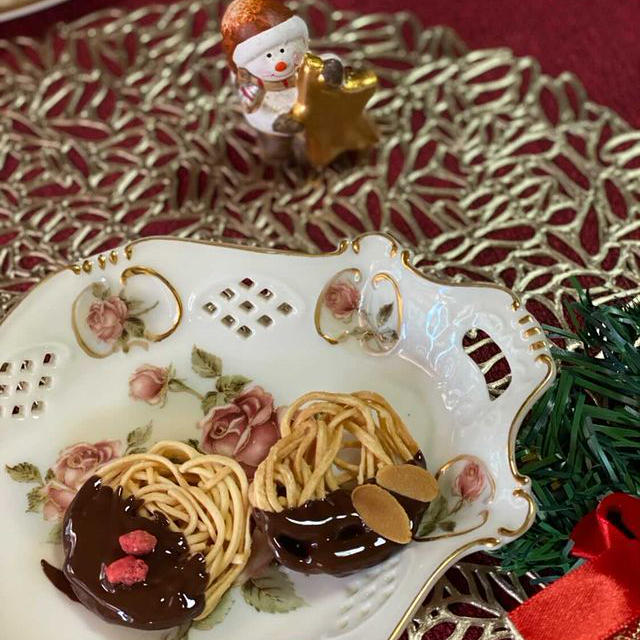 揚げ冷や麦でチョコレート菓子 　by渡辺製麺所モニター企画