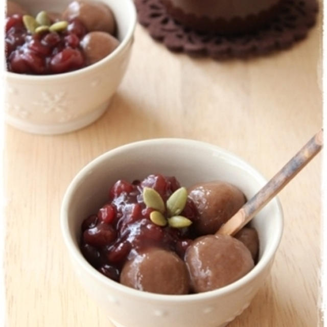 コーヒーと楽しむ！チョコ白玉あずき添え