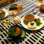 豆と挽肉のカレー・夏野菜と吊るしベーコンのレモン風味スープ♪