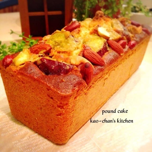 本日のパウンドケーキ＊おいもキャラメリゼ＊はちみつパウンドケーキ。成長したよ。