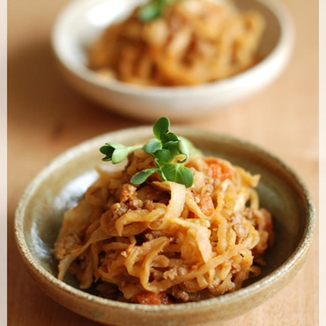 トマト坦々麺のリメイク☆切干大根の煮物