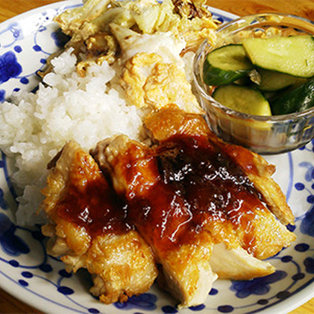 本日のワンプレートランチ〜パリパリ鶏の梅ジャムソース