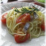 自家製アンチョビ　と　トマトのパスタ。　と献立。