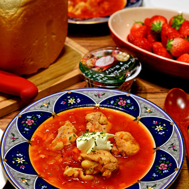 トマトスープ＆天然酵母の食パンの晩ご飯／昨日の大雨でおきた体の異変