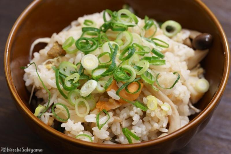 ボイルホタテとキノコの炊き込みご飯のレシピ