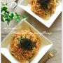 アスパラとキャベツの中華風パスタ