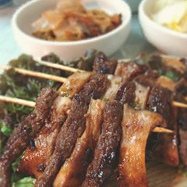 エリンギと牛肉のサンジョク（韓国風串焼き）のレシピ