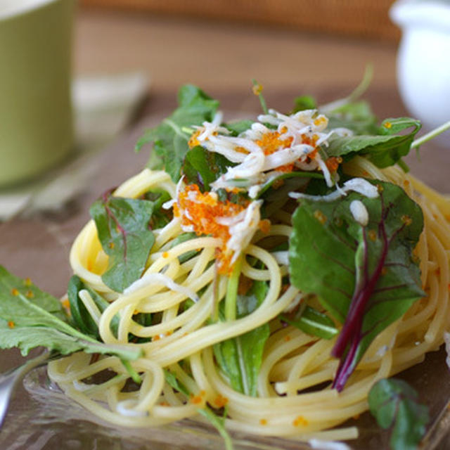 とびっ子としらすの冷製パスタ