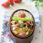 【和風おもてなし】レンチン♪わっぱ弁当♡鶏のささみとピーマンの塩麹蒸し＆さつまいもとりんごの甘煮
