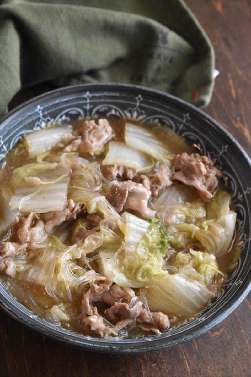 白菜と豚こま切れ肉の生姜とろみ煮