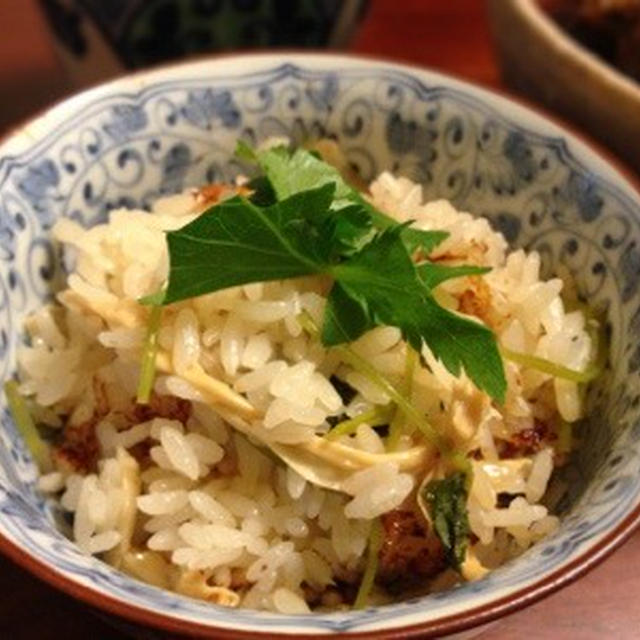 湯葉と新生姜の炊き込みご飯