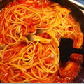 フライパン一つで[トマトパスタ］ソースもパスタも同時に作れるレシピ