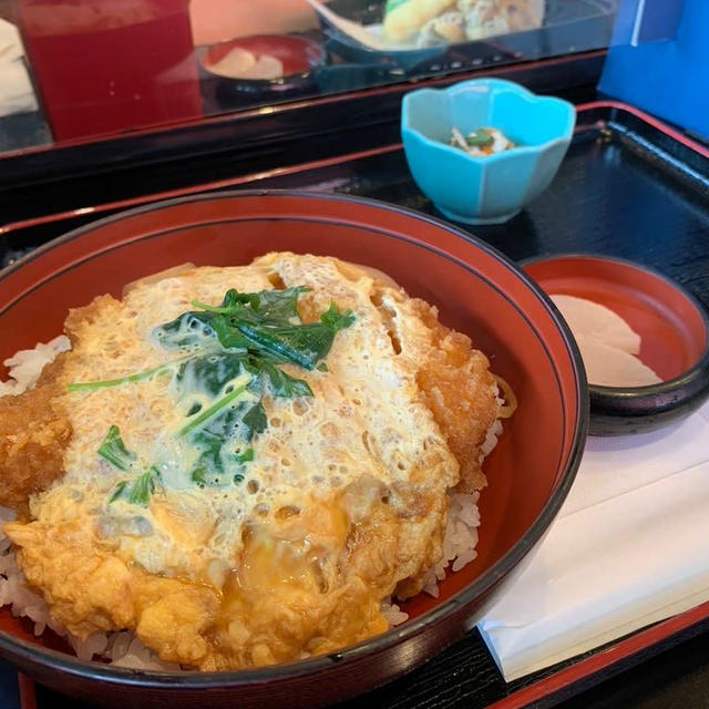 関越道　越後川口SA上り「火ぼたる」のカツ丼・へぎ天ざる