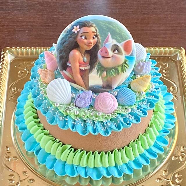【モアナと伝説の海ケーキ】モアナとプアのツーショットが可愛い♡
