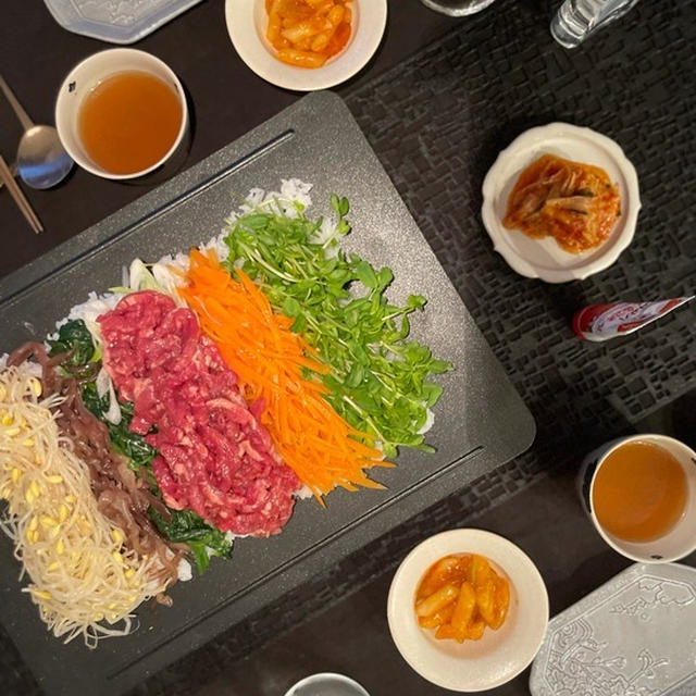 るぅさんの「ホットプレートビビンバ」の夜ごはん