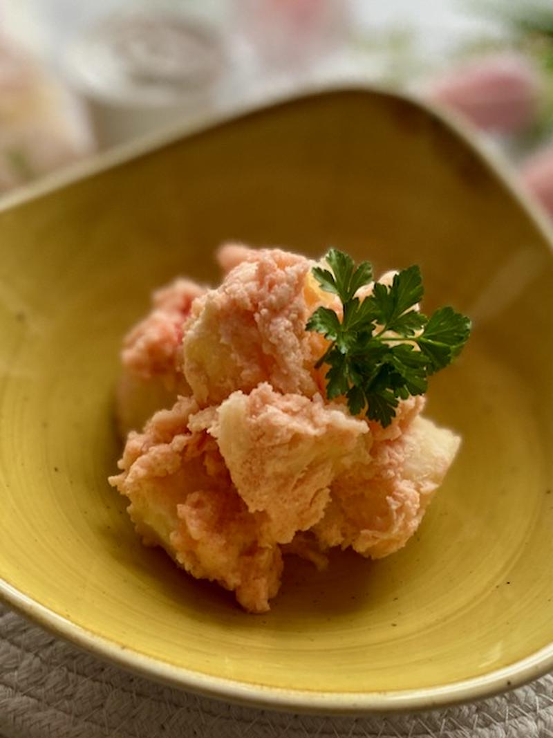 お弁当のすき間埋めおかず！明太チーズポテト粉ふきいも風