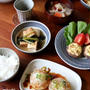 大根ステーキとか、しいたけの味噌マヨ焼きとか、野菜で簡単おかずと豚汁。