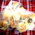 焼き立てパンを持って