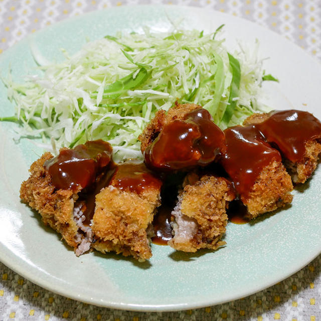 久しぶりの揚げ物「寄せ集め牛カツにじゃがフライ」&「薔薇」