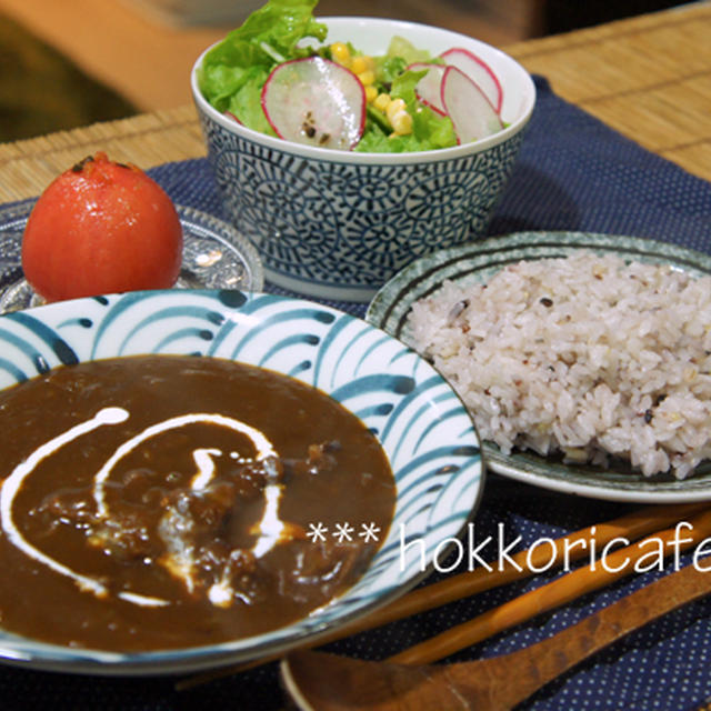 （夕飯）　牛ほほ肉のハヤシライス