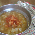 白い冬野菜の赤い韓国スープ