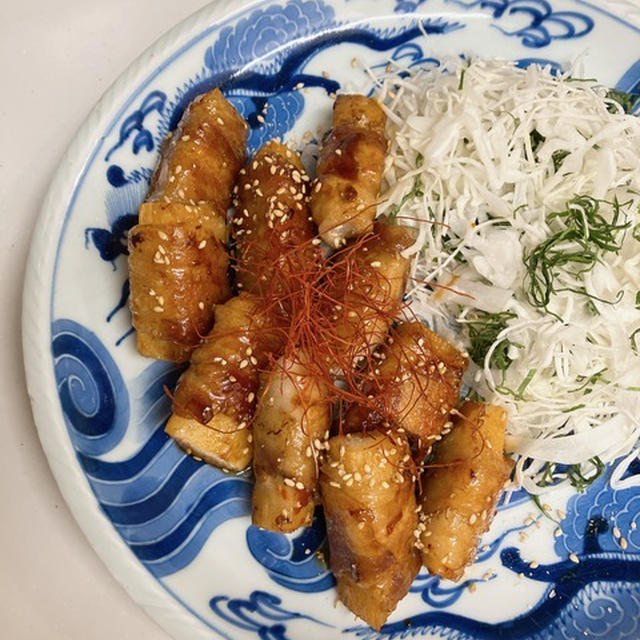 ごはんを美味しく食べたい秋に♫ 長芋の豚肉巻き コチュジャンソース♪