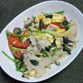 豚肉とほうれん草他の中華風玉子炒め