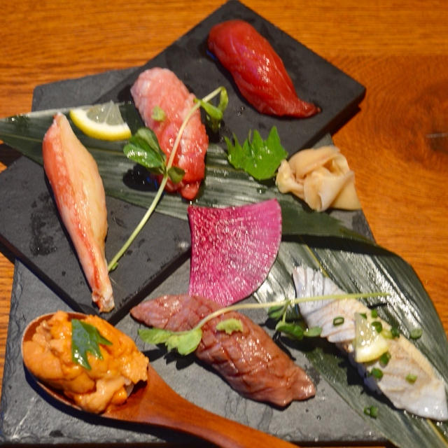 KINKA sushi bar izakaya 六本木  味もビジュアルも優れた寿司のコース　