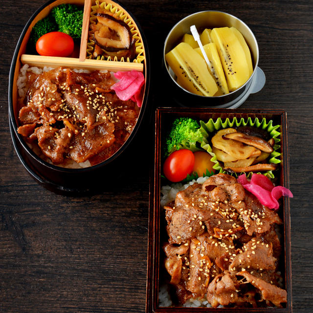 【今日のおべんと】豚丼弁当／朝娘を送っていった時に･･･