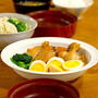 きのうの献立メモ。鶏手羽とゆで卵のにんにく醤油煮定食（2021.2.3）