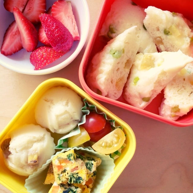 息子弁当（蒸して簡単♪）