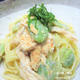 季節の香りを頂く。『そら豆たっぷり　鶏肉と明太子パスタ』