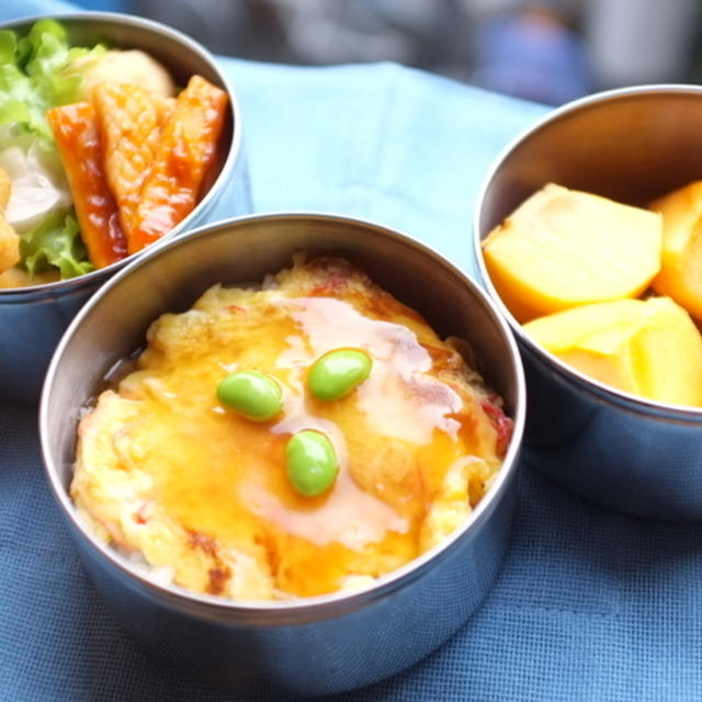 息子ちゃんの☆中華！天津飯弁当♪