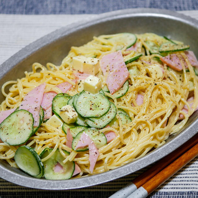 我が家のスパゲッティサラダ大盛り&「天ぷら揚げて天ざるそばを楽しむ」