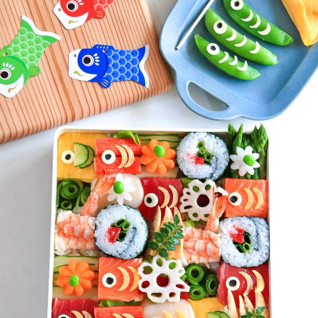 百均グッズで作る「こいのぼりモザイク寿司」