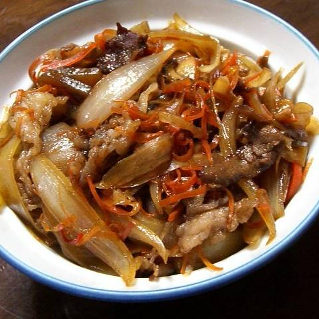 きんぴらごぼうの牛丼