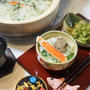 ■続・七草粥【摘んだ七草で　蟹入り・蟹味噌乗せのお粥】を炊いて食べました♪