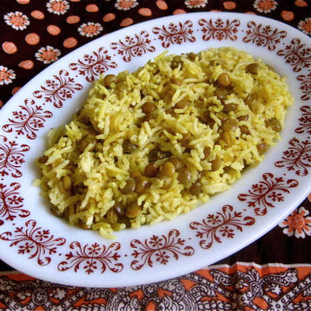 インド風、レンズ豆のご飯。