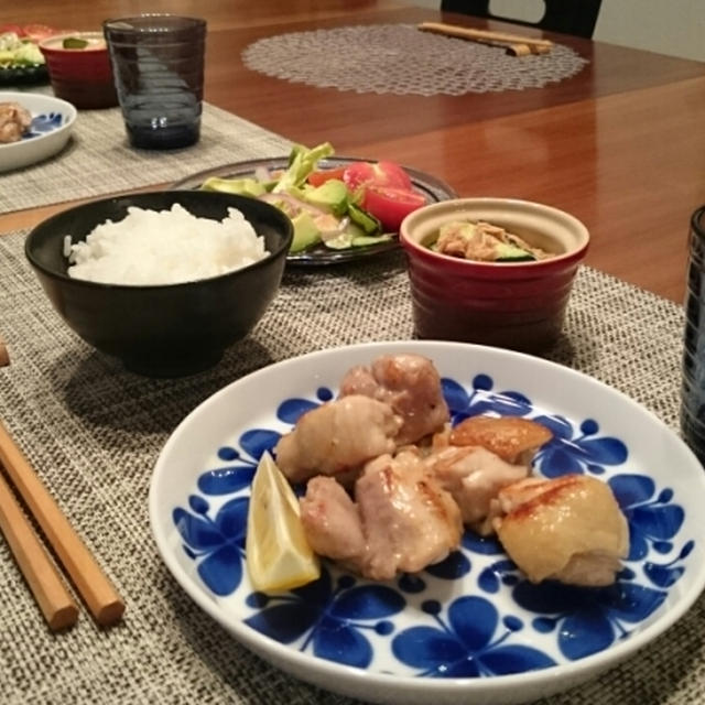 残ったシャンパンでチキンソテーな夕食