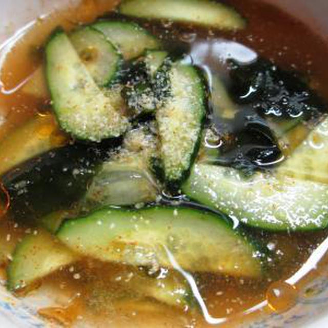 １７２日目：きゅうりとわかめの冷製スープ＆マヌルチキン