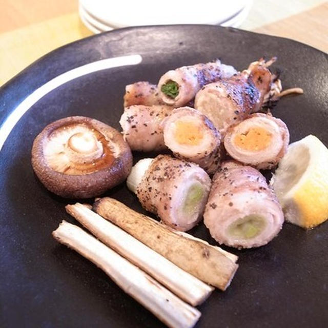野菜いろいろ豚バラ肉まきグリル焼き｜次女が毎年楽しみにしているサンタさんからの手紙