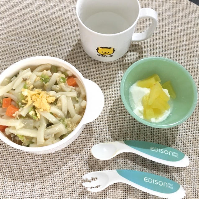 【離乳食完了期】野菜たっぷり卵とじうどん